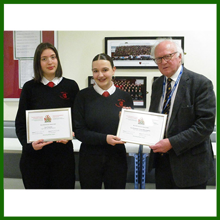 Schools Award Winners Cari Thomas and Lily Tooes-McLaughlin