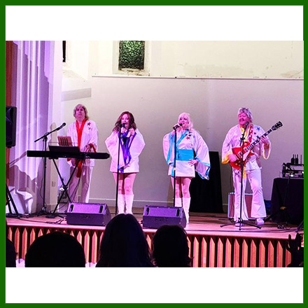 ABBA Tribute Band singing at the Special Greek Supper