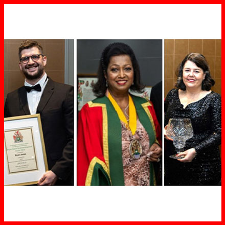 Master with the 2024 Major Award Winners , Kathryn Roberts and Dr. Ryan Jones